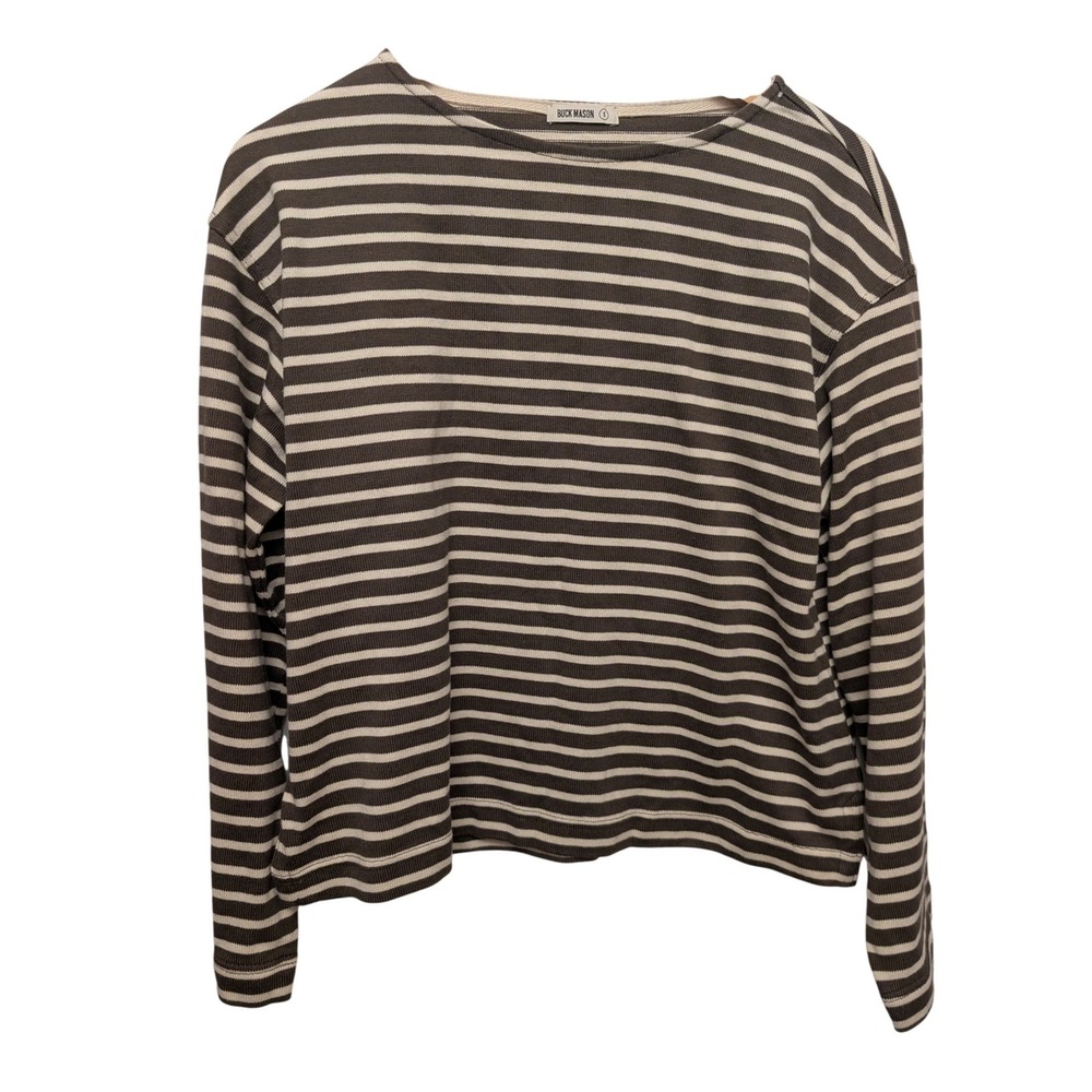 Buck Mason Catalina Mariner Tee Moss Natural Stripe Shirt Preppy Nautical Small
